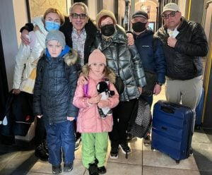 Jon Ostroff and a Ukrainian family on their journey across the border